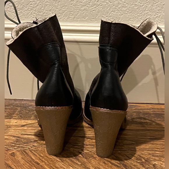 Sam Edelman Leather Shearling Chunky Heel Ankle Boots Bootie 10 NEW - Picture 3 of 5